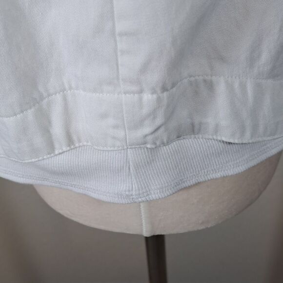 Zenergy by Chico’s Jacket Size Large Mandie Mixed Fabric Collarless Zipper Front - Picture 5 of 13